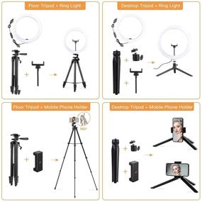 img 1 attached to 📸 Versatile 12.6'' Ring Light with Tripod Stand and Phone Holder for YouTube, Makeup, Photography, and Live Streaming