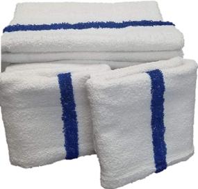 img 1 attached to 🛀 Premium White and Blue Center Stripe Bath Towels - Super Absorbent, Ideal for Pool, Gym, Salon, Hotel, Motel & Rental Space - 6 Pack - Towels N More