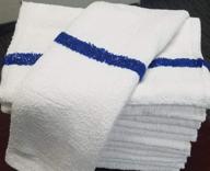 🛀 premium white and blue center stripe bath towels - super absorbent, ideal for pool, gym, salon, hotel, motel & rental space - 6 pack - towels n more logo