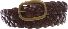 img 2 attached to 👩 Full Grain Solid Two-Tone Vintage Leather Belt for Women - 1 1/4" Braided Woven Cowhide Top with 3D Style