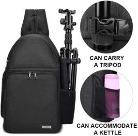 img 2 attached to 📷 CADeN Camera Bag Sling Backpack for DSLR/SLR Mirrorless Camera, Camera Case Compatible with Sony Canon Nikon Camera and Lens Tripod Accessories - Enhanced SEO