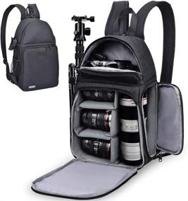 img 4 attached to 📷 CADeN Camera Bag Sling Backpack for DSLR/SLR Mirrorless Camera, Camera Case Compatible with Sony Canon Nikon Camera and Lens Tripod Accessories - Enhanced SEO