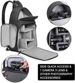img 3 attached to 📷 CADeN Camera Bag Sling Backpack for DSLR/SLR Mirrorless Camera, Camera Case Compatible with Sony Canon Nikon Camera and Lens Tripod Accessories - Enhanced SEO