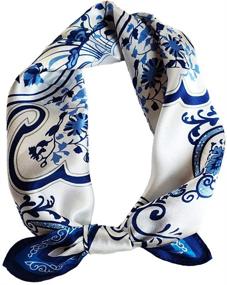 img 3 attached to Square Mulberry Neckerchief Headscarf WINSLY Women's Accessories in Scarves & Wraps