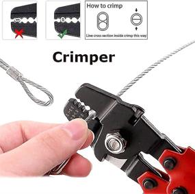 img 2 attached to 🔧 2.2mm Wire Rope Crimping Tool with Ferrule Crimping Loop Sleeves Kit and Cutting Function for Cable - Upgraded Fishing Wire Crimper