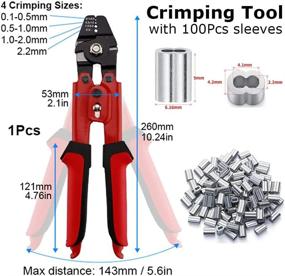 img 3 attached to 🔧 2.2mm Wire Rope Crimping Tool with Ferrule Crimping Loop Sleeves Kit and Cutting Function for Cable - Upgraded Fishing Wire Crimper