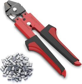 img 4 attached to 🔧 2.2mm Wire Rope Crimping Tool with Ferrule Crimping Loop Sleeves Kit and Cutting Function for Cable - Upgraded Fishing Wire Crimper