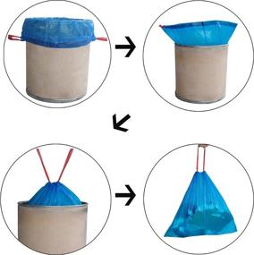 img 2 attached to Fiaze 13 Gallon Drawstring Trash Bags: 200 Count (Blue) - Efficient Waste Disposal Solution