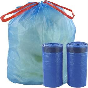 img 4 attached to Fiaze 13 Gallon Drawstring Trash Bags: 200 Count (Blue) - Efficient Waste Disposal Solution