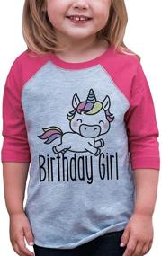 img 4 attached to 🦄 Unicorn Birthday Raglan Girls' Clothing by Ate Apparel: Cute and Trendy Fashion for Your Little Princess