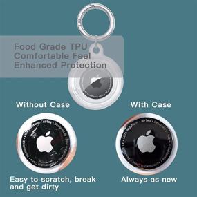 img 2 attached to 🔒 UNICAS TPU Clear Case for AirTag, Anti-Lost Protector AirTag Transparent Cover with Keychain, 2 Pack