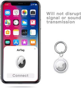 img 1 attached to 🔒 UNICAS TPU Clear Case for AirTag, Anti-Lost Protector AirTag Transparent Cover with Keychain, 2 Pack