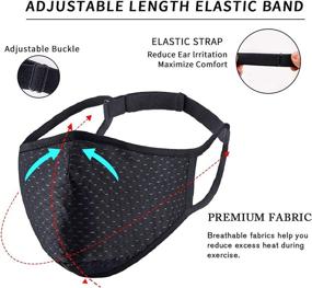 img 1 attached to 🏃 Adjustable Sports Face Mask - Custom Fit, Breathable Fabric, Reusable & Machine Washable, Multi-Layer Design for Running, Gym, Exercise, Workout