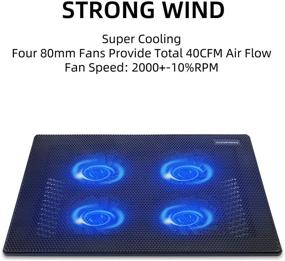 img 1 attached to 🖥️ Childly&amp;Choicely Laptop Cooling Pad: Portable Slim Quiet Cooler Stand for 15.6-inch Notebooks with 4 Fans