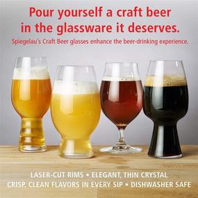 img 2 attached to Spiegelau Craft Beer IPA Glass Set: Lead-Free Crystal Modern Beer Glasses, Dishwasher Safe, 19.1 oz - Pack of 4