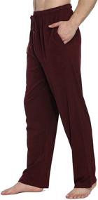 img 1 attached to HomyComy Cotton Pajama Bottoms Pockets Men's Clothing for Sleep & Lounge