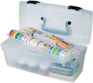 🎨 artbin 83805 e ssentials lift box - portable art & craft organizer with handle and tray - clear - 1 count (pack of 1) - black latches logo