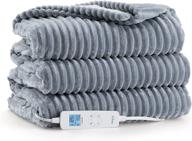 bedsure heated blanket twin for full bed - electric blanket twin with adjustable heat settings & auto shut-off, etl certified, 62x84 inches, grey logo