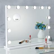 💄 showtimez hollywood vanity mirror with lights for dressing room & bedroom, w22.8xh17.5in - makeup mirror with 12 led lights logo