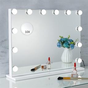 img 4 attached to 💄 SHOWTIMEZ Hollywood Vanity Mirror with Lights for Dressing Room & Bedroom, W22.8xH17.5in - Makeup Mirror with 12 LED Lights