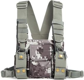 img 4 attached to 🎧 Camo Radio Shoulder Holster Chest Harness Holder Vest Rig for Kenwood Arcshell Retevis Baofeng UV-5R F8HP UV-82 888S