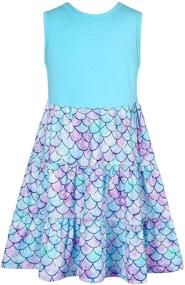 img 3 attached to 👗 Enlifety Girls Sleeveless Swing Tunic Sundress - Casual Tiered Pleated Tank Dress for Summer - Sizes 2-8T