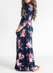 img 3 attached to 👗 MITILLY Girls Boho Floral Print Pleated Casual Swing Maxi Dress with Convenient Pockets for Effortless Style and Comfort
