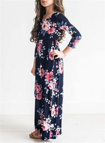 img 2 attached to 👗 MITILLY Girls Boho Floral Print Pleated Casual Swing Maxi Dress with Convenient Pockets for Effortless Style and Comfort