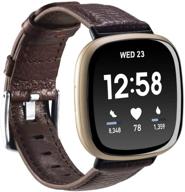 leather bands compatible with fitbit sense/versa 3 logo