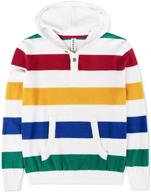 kid nation boys hoodies: stylish sweaters for boys 5-12 years - 100% cotton, knit striped pullover with pocket logo