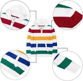 img 2 attached to Kid Nation Boys Hoodies: Stylish Sweaters for Boys 5-12 Years - 100% Cotton, Knit Striped Pullover with Pocket