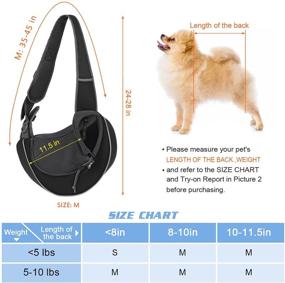 img 3 attached to 🐾 YUDODO Hands-Free Adjustable Pet Sling Carrier Bag for Small Medium Dogs, Cats, and Rabbits - Crossbody Mesh Papoose Dog Satchel