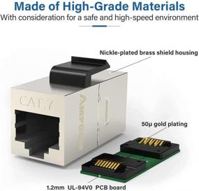 img 1 attached to 🔌 AMPCOM CAT7 RJ45 Inline Куплер Keystone Jack 5 пакетов, Экранированные женские разъемы для женских соединителей - Окончательное сетевое решение