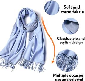 img 1 attached to 🧣 Womens Pashmina Shawls Wraps: Warm Winter Scarfs with Reversible Soft Cashmere Feel - Perfect Gift for Girls, by MaaMgic