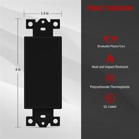 img 3 attached to ENERLITES Пустой вставка для декоративных настенных панелей, прочный неразбиваемый поликарбонатный термопластик, сертифицировано UL, 6001-BK, черный.