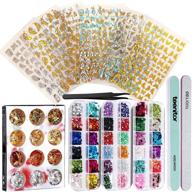 🦋 complete teenitor nail art kit with butterfly nail art stickers in gold and silver, gold foil stickers, glitter sequins, and rhinestones for stunning nail decorations logo