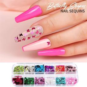 img 1 attached to 🦋 Complete Teenitor Nail Art Kit with Butterfly Nail Art Stickers in Gold and Silver, Gold Foil Stickers, Glitter Sequins, and Rhinestones for Stunning Nail Decorations