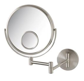 img 2 attached to Jerdon JP7510N Wall Mount Makeup Mirror - 💄 10x and 15x Magnification, Nickel Finish: A Perfect Grooming Companion