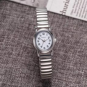 img 3 attached to ⌚ Stylish Silver Elastic Stainless Steel Watch with Retro Design, Small Dial and Durable Strap - Perfect for Casual Wear