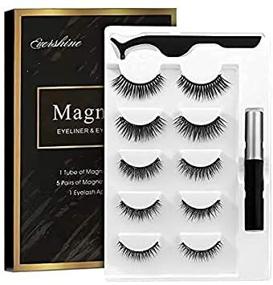 img 1 attached to 💁 Magnetic Eyelashes Kit: 5-Pair Magnetic Eyeliner with Lashliner - Effortlessly Beautiful Natural Look, No Glue Needed!