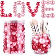 adxco 150-piece pearl vase filler set - elegant glossy polished beads for home wedding decor - no holes beads for brushes & holders - round faux pearl beads, 14/18/20/30 mm (red, pink) logo