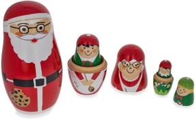 img 2 attached to 🎅 BestPysanky Snowman Wooden Nesting Dolls - 6 Inches