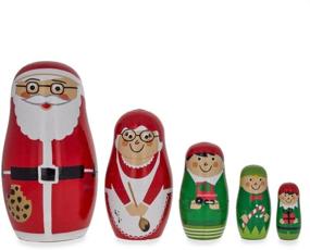 img 4 attached to 🎅 BestPysanky Snowman Wooden Nesting Dolls - 6 Inches