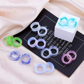 img 3 attached to JEWSEEN Silicone Ear Gauges: Flexible Flesh Tunnels with Plugs - 16Pcs 6g-1'' Mixed Color Set