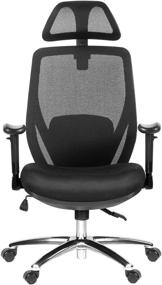 img 4 attached to 🪑 NOVELLAND Ergonomic Office Chair: Mesh Back Support, Lumbar Support, High Back & Headrest – Adjustable Arms