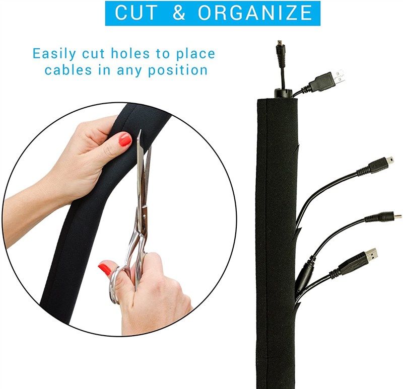 Cable Organizer For Office Storage Concealer Management Sleeve Wire  Organizer For Tv Computer Fridge Cord Cover Protector Box