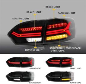 img 1 attached to 🚗 VLAND LED Smoked Tail Lights for 2012-2014 Volkswagen Jetta & 2012-2015 Volkswagen Sagitar - Rear Lamp Assembly with Sequential Turn Signals, YAB-ST-0215AH (Not for VW GLI)