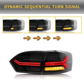 img 2 attached to 🚗 VLAND LED Smoked Tail Lights for 2012-2014 Volkswagen Jetta & 2012-2015 Volkswagen Sagitar - Rear Lamp Assembly with Sequential Turn Signals, YAB-ST-0215AH (Not for VW GLI)