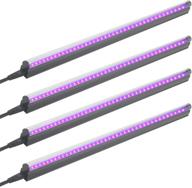 🎉 4 pack led black light bar, 72w (18w each) 2ft t5 uv blacklight tube for party supplies, stage lighting, fluorescent poster, body paint, halloween, christmas, festivals decor логотип