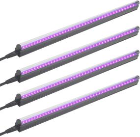 img 4 attached to 🎉 4 Pack LED Black Light Bar, 72W (18W Each) 2ft T5 UV Blacklight Tube for Party Supplies, Stage Lighting, Fluorescent Poster, Body Paint, Halloween, Christmas, Festivals Decor